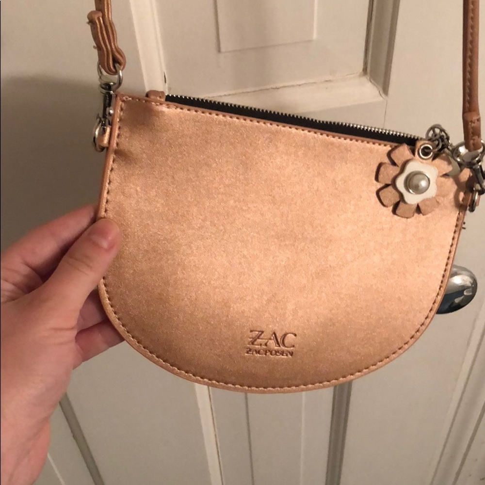 Zac by Zac Posen small strap purse. Metallic rose